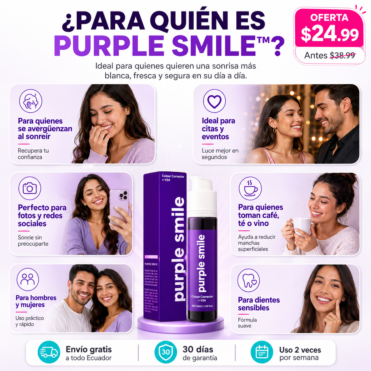 Purple Smile™ — "Tu sonrisa, tu mejor presentación."