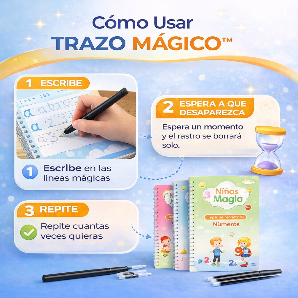 Trazo Mágico™ Cuaderno de Caligrafía Reutilizable 3D