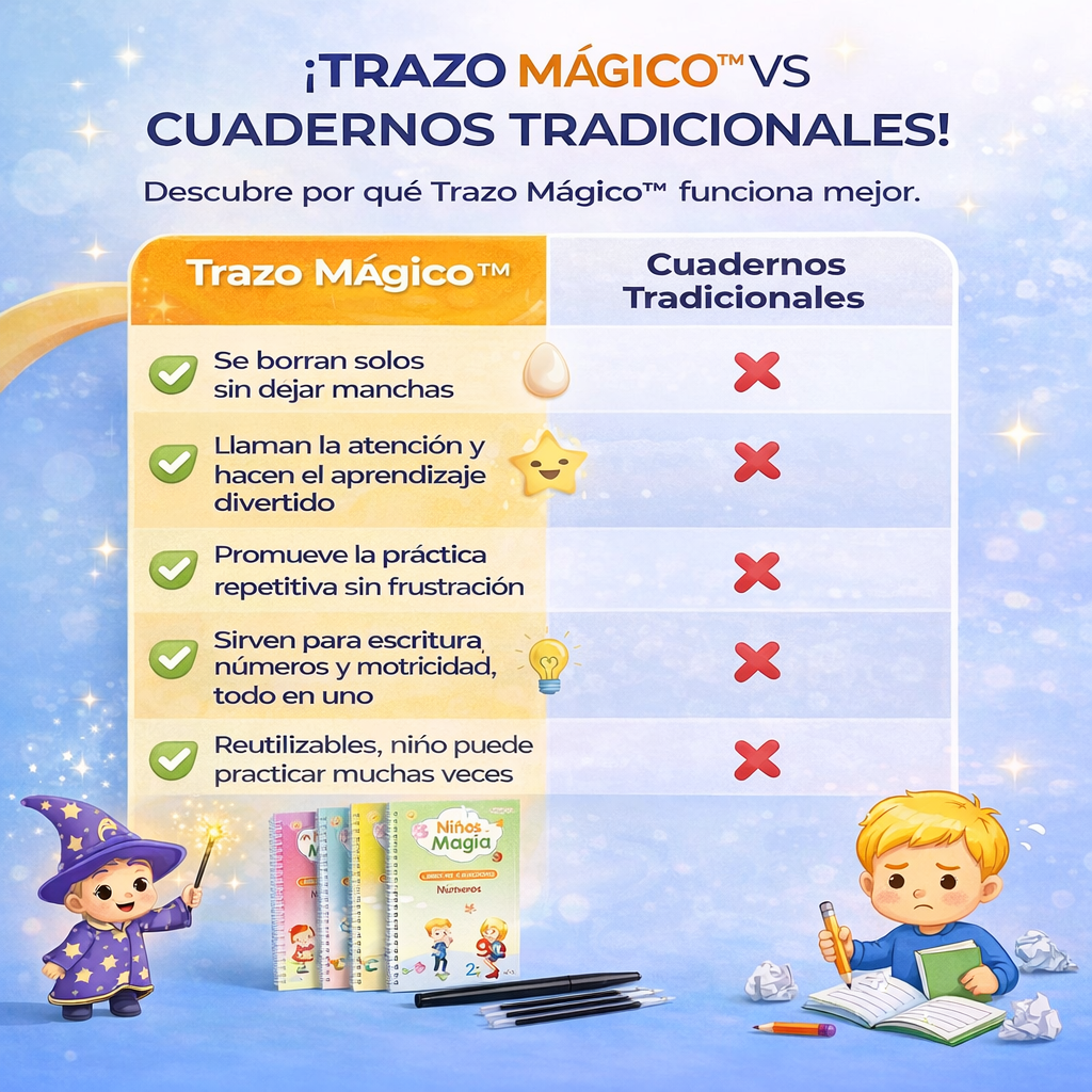 Trazo Mágico™ Cuaderno de Caligrafía Reutilizable 3D