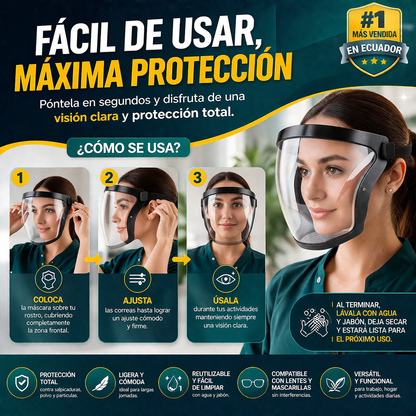 "ClearGuard™ Máscara  Protección Facial Transparente